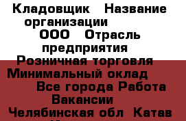 Кладовщик › Название организации ­ O’stin, ООО › Отрасль предприятия ­ Розничная торговля › Минимальный оклад ­ 17 200 - Все города Работа » Вакансии   . Челябинская обл.,Катав-Ивановск г.